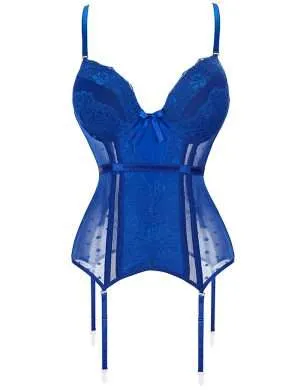 Blue Lace Corset - Safe Desires Model-free Lingerie