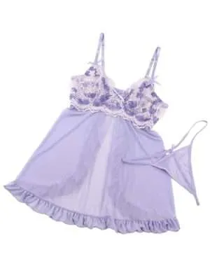 Purple Delight Apron Babydoll  - Safe Desires - Model-Free - Lingerie