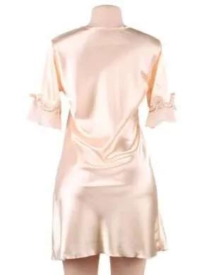 Peach Dreamy Silk Nightgown - Safe Desires - Model-Free - Lingerie