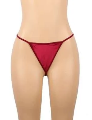 Red Velvet Pajamas Set Model Front - Safe Desires - Model-Free Lingerie