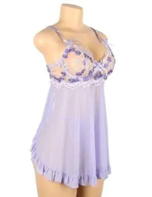 Purple Delight Apron Babydoll - Safe Desires - Model-Free - Lingerie