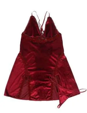 Red Velvet Pajamas Set - Safe Desires - Model-Free Lingerie