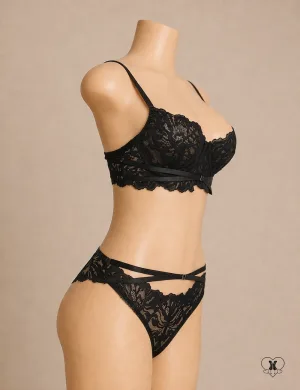 Floral Underwire Bra Set