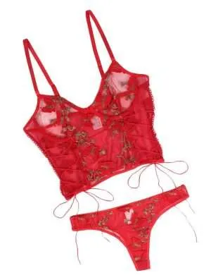 Cute and Sexy Red Butterfly Bra & Thong Set - Safe Desires