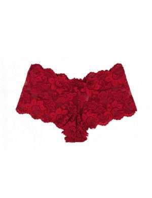 Red Floral Lace Panty - Safe Desires Model-Free Lingerie