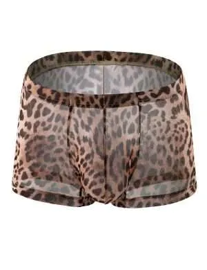 Men’s Mesh Leopard Boxer - Safe Desires - Model-Free - Lingerie