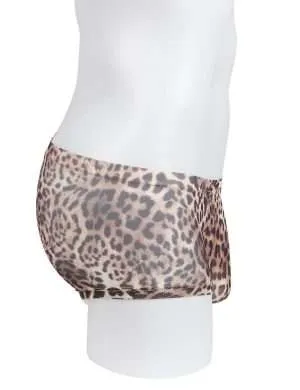 Men’s Mesh Leopard Boxer - Safe Desires - Model-Free - Lingerie