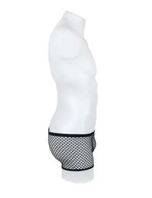 Black Men’s Fishnet Boxer - Safe Desires - Model-Free Lingerie
