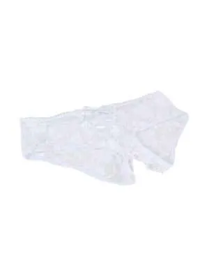 White Open Crotch Strappy Lace Panty - Safe Desires - Model-Free Lingerie