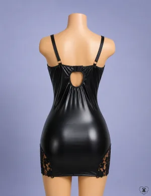 Faux Leather Babydoll with Front Zipper