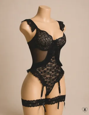 Lace Teddy with Openable Crotch