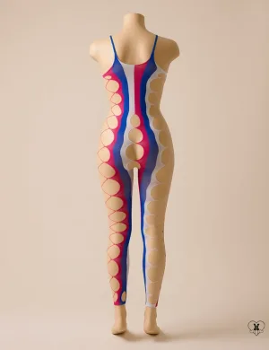 Patriotic Cutout Bodystocking Jumpsuit