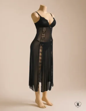 Lace Long Split Nightgown