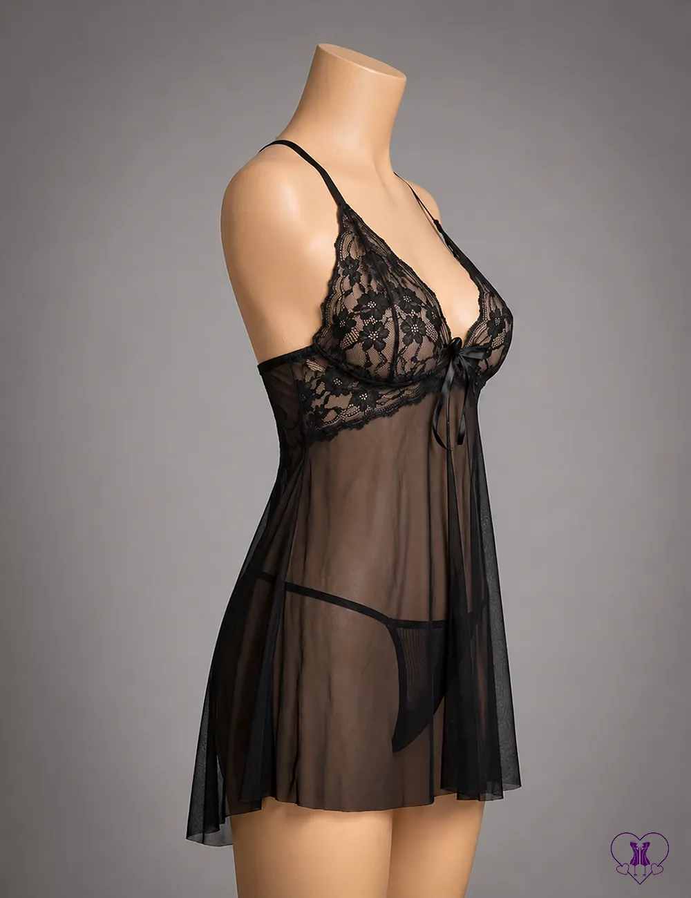 SDFLFCNG25185- (3) sheer lace gown set