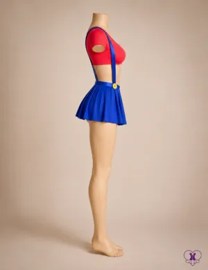 Two Player red and blue costume set - side view