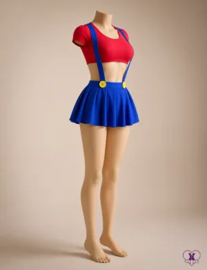 Two Player red and blue costume set - angled view