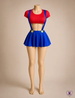 Two Player red and blue costume set - front view